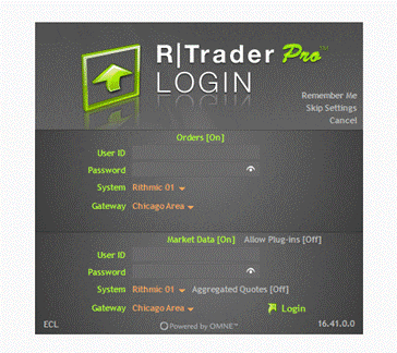 Open RTrader Pro software